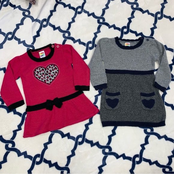 healthtex Other - Healthtex EUC Longsleeve Knit Sweater Dress Bundle Size 12/18M